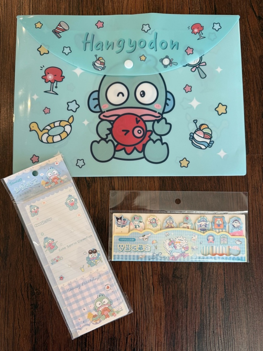 Hangyodon ‘Hangy’ Aqua File Folder, Sticky Pad, & Page Tab Set